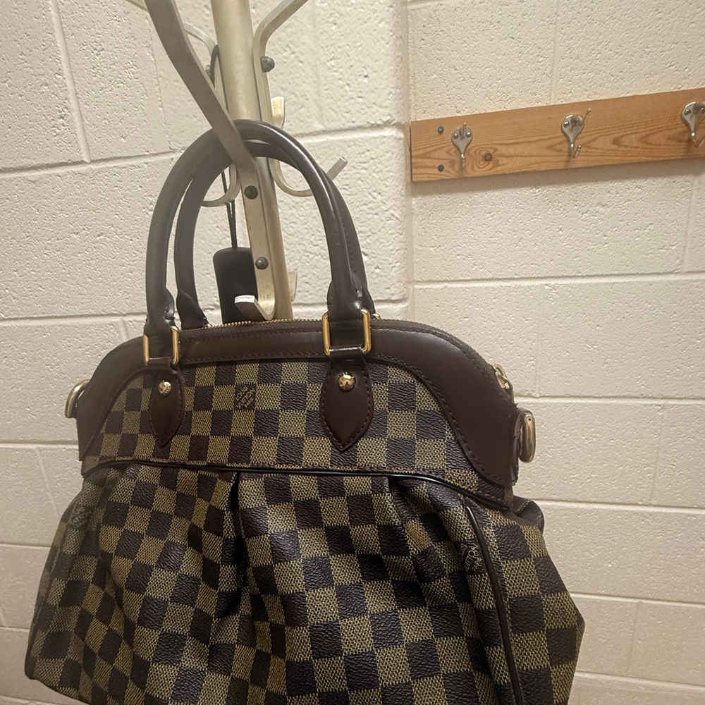 Checkered Brown Handbag